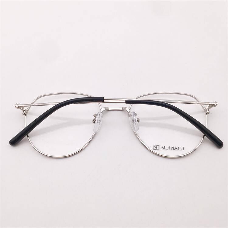 Treasured orphan original single silver ultra -light titanium full -frame polygonal personality literary temperament glasses rack men and women