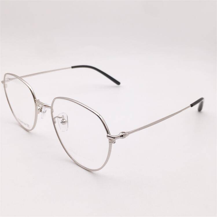 Treasured orphan original single silver ultra -light titanium full -frame polygonal personality literary temperament glasses rack men and women