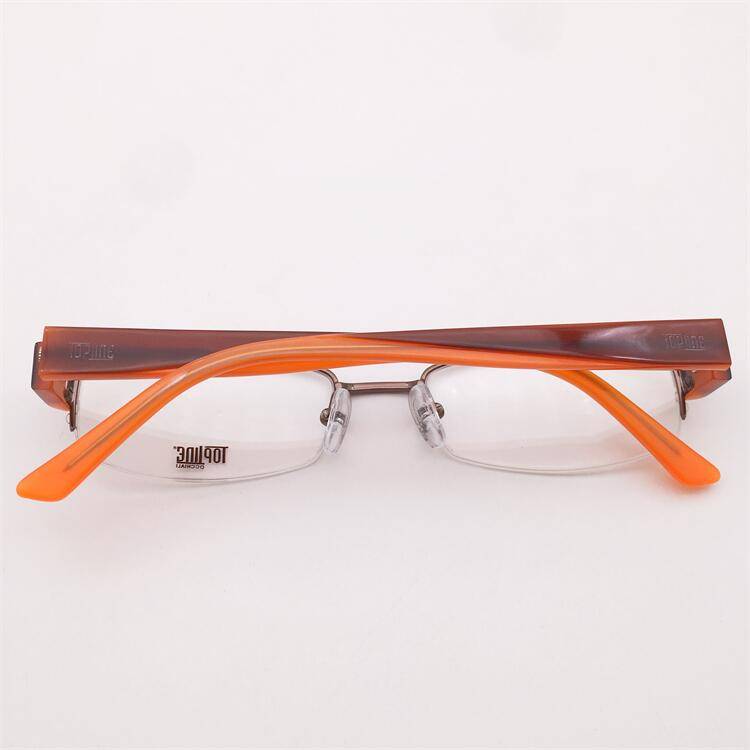 Treasured orphan original single coffee golden business temperament half -frame orange plate spring anti -allergic mirror lens glasses
