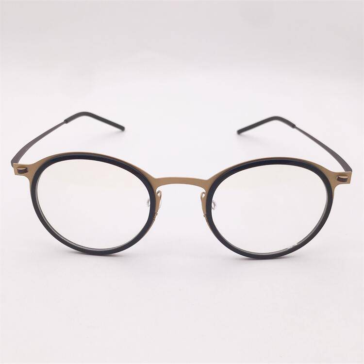 Original single German order ultra -light pure titanium + plate large round frame literary temperament glasses frame men and women versatile