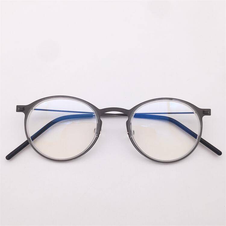 Original single German order ultra -light pure titanium + plate large round frame literary temperament glasses frame men and women versatile