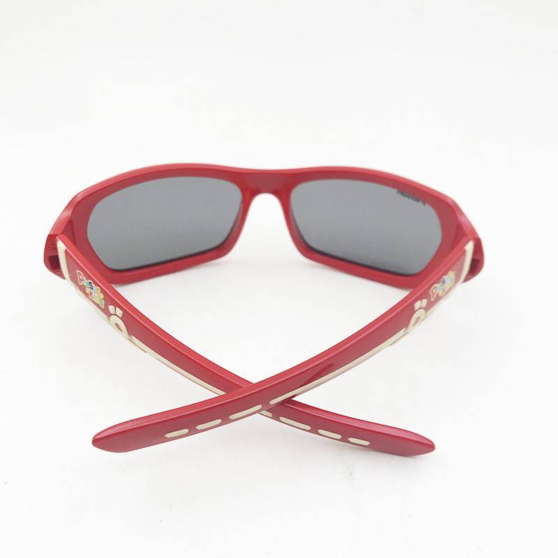 Brand tail single children's sunglasses red girl polarized sunglasses anti -ultraviolet sunshade glasses comfortable and versatile