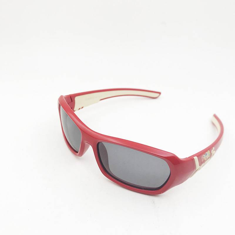 Brand tail single children's sunglasses red girl polarized sunglasses anti -ultraviolet sunshade glasses comfortable and versatile