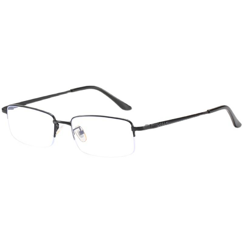 100 600 -degree finished myopic glasses Men and women have a degree of fashion half -frame business ultra -light comfortable literary frame