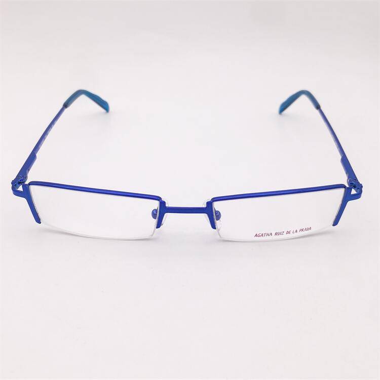Treasure Orphan Original Single Blue ultra -light titanium business temperament half -frame spring mirror leg literary glasses rack