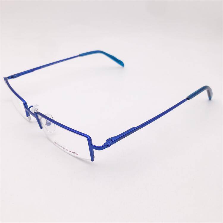 Treasure Orphan Original Single Blue ultra -light titanium business temperament half -frame spring mirror leg literary glasses rack