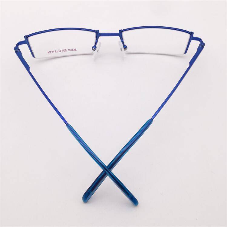 Treasure Orphan Original Single Blue ultra -light titanium business temperament half -frame spring mirror leg literary glasses rack