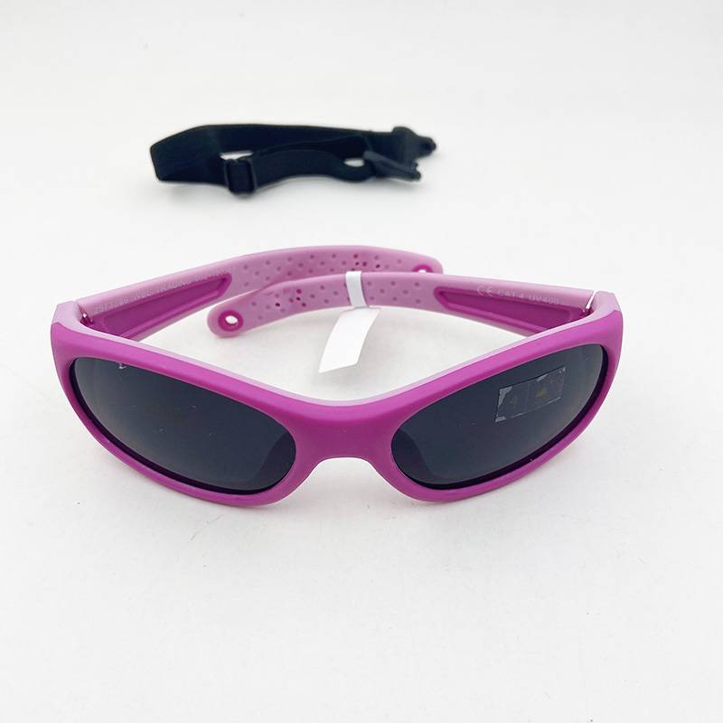 Pure original single children pink soft silicon glue sunglasses sports trendy sunglasses anti -ultraviolet girl sunshade mirror