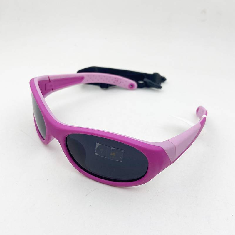 Pure original single children pink soft silicon glue sunglasses sports trendy sunglasses anti -ultraviolet girl sunshade mirror