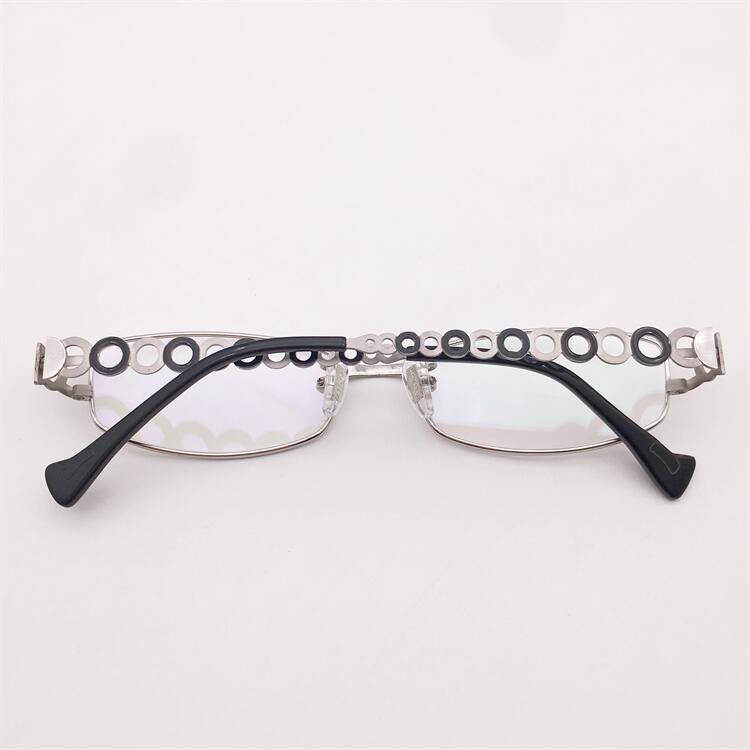 Treasured orphan original single silver ultra -light pure titanium full -frame hollow carved decorative mirror leg temperament glasses shelf female
