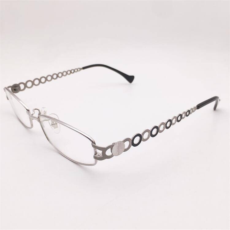 Treasured orphan original single silver ultra -light pure titanium full -frame hollow carved decorative mirror leg temperament glasses shelf female