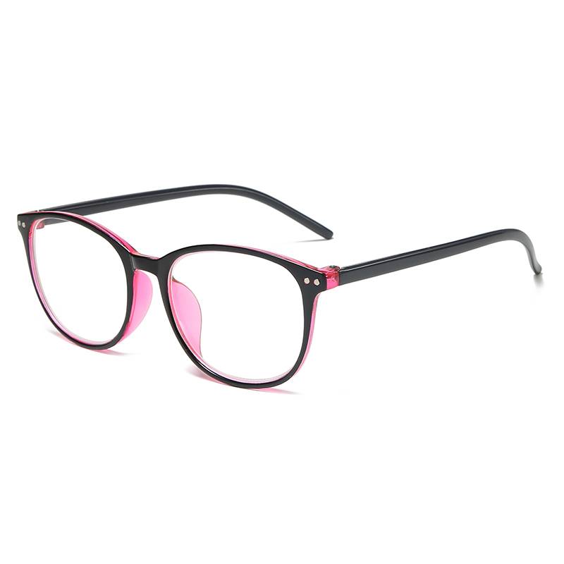 100-600 degrees finished myopic glasses female with a degree of eyes, male round, black, black internal red glasses box