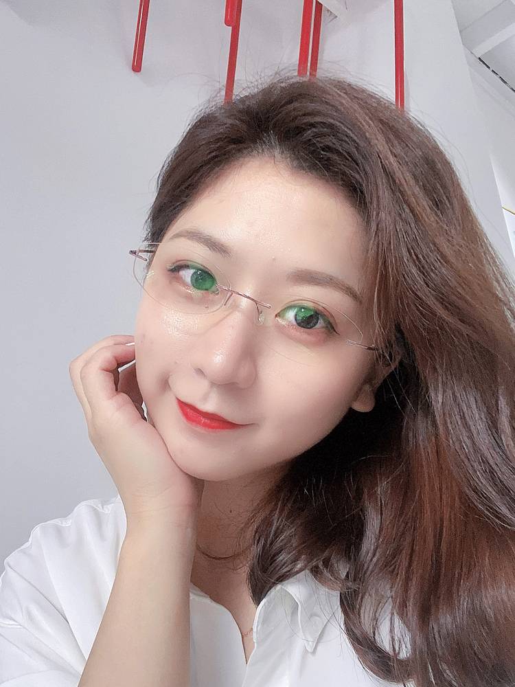 Frameless myopia glasses female ultra -light pure titanium anti -blue light color change men's business distribution products