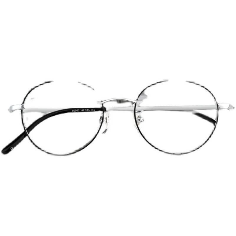 Retro round frame pure titanium glasses rack Korean version of female tide anti -blue light computer mobile phone eye myopia glasses anti -radiation