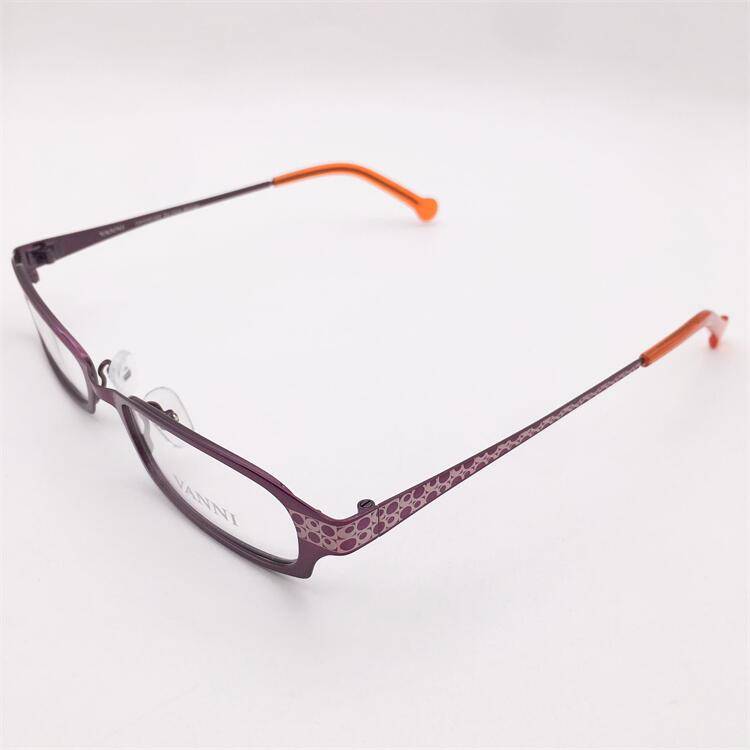 Treasured orphan original single purple alloy full frame small frame personalized temperament versatile carved flower mirror leg glasses shelf female
