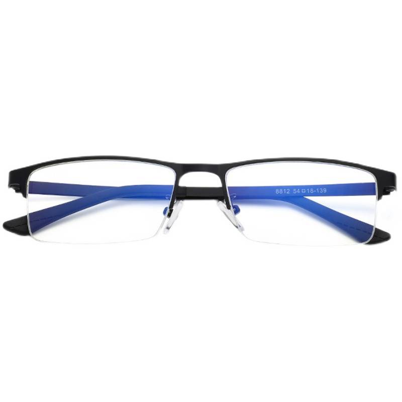 Half -frame anti -blue light glasses Men's and female business computer mobile phone radiation mirror flat light, unbeatable close -visual mirror framework