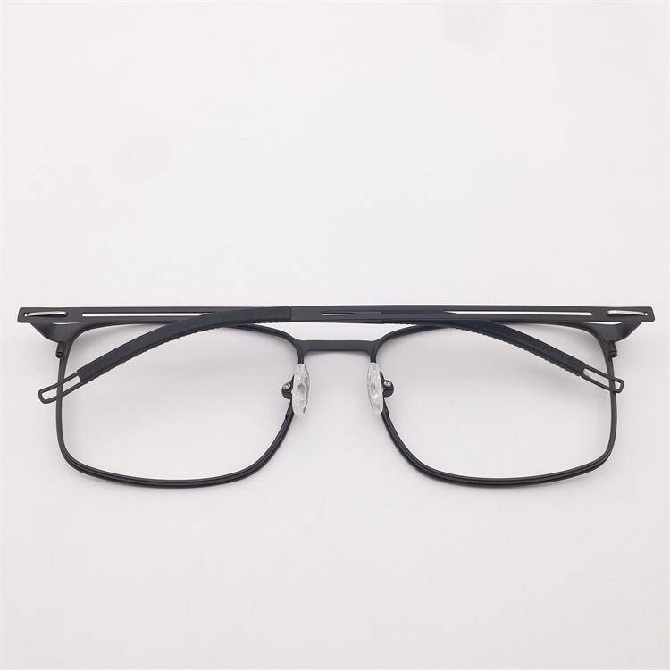 Big face Fat face original single black alloy full -frame large round frame spring hollow mirror leg business temperament glasses frame