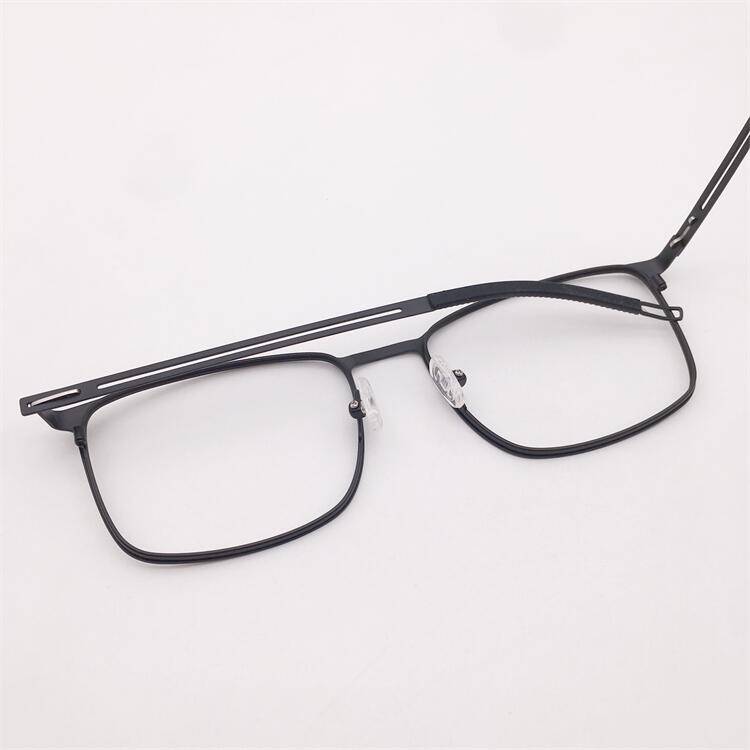 Big face Fat face original single black alloy full -frame large round frame spring hollow mirror leg business temperament glasses frame