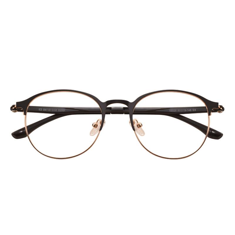 Korean version of the retro round metal myopia glasses rack anti -blue light with degree of radiation protection mirror women's trendy male glasses frame
