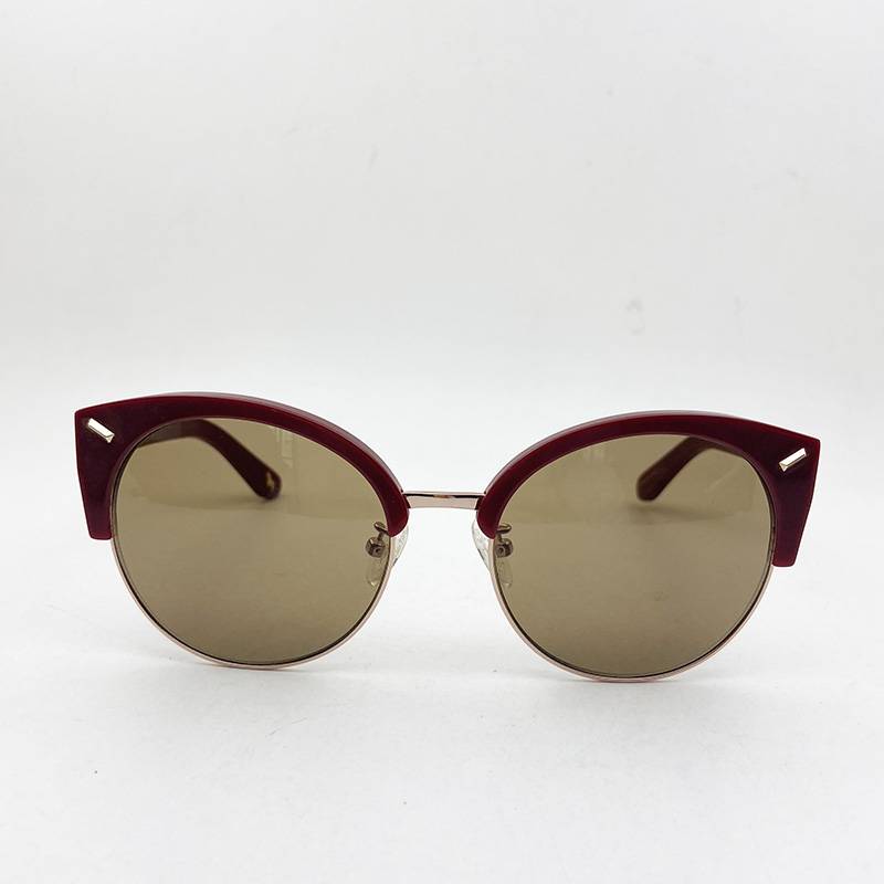 Exporting pure original single women's half -frame sunglasses fashion personality sunglasses anti -ultraviolet watch mirror shading mirror