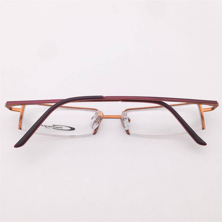 Treasure orphan original single coffee color ultra -light titanium business temperament semi -frame spring mirror leg personality glasses shelf female