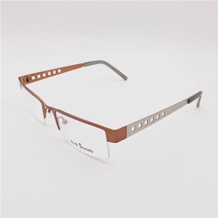 Original single German order coffee color business semi -frame hollow decorative lens leg personality literary glasses shelf female