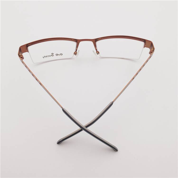 Original single German order coffee color business semi -frame hollow decorative lens leg personality literary glasses shelf female
