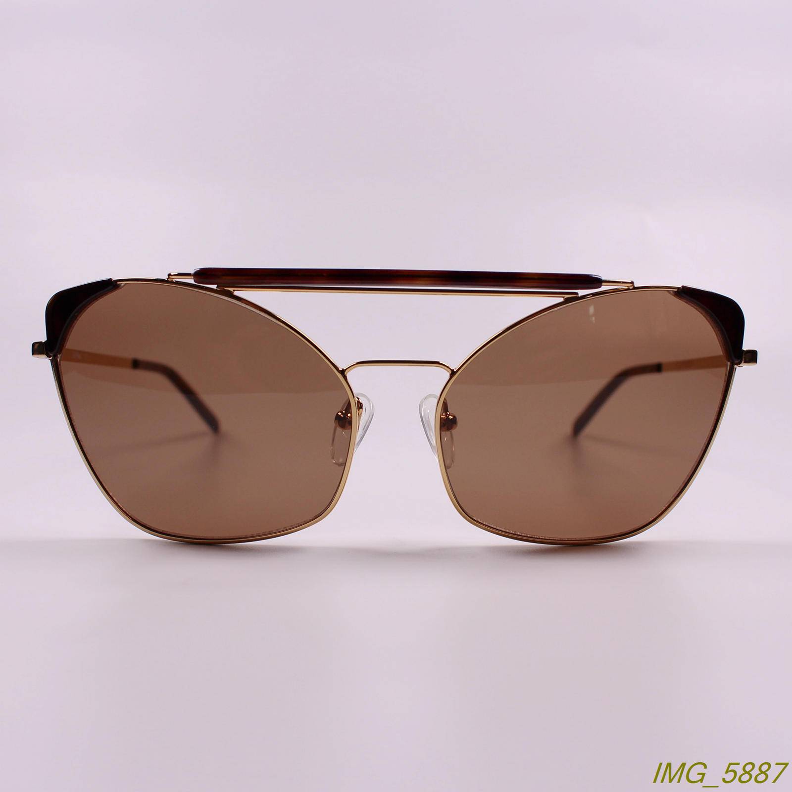 Specialty Personalized ultra -light metallic double beam cat eye sunglasses, fashion retro men's and women's trendy sunglasses multi -color
