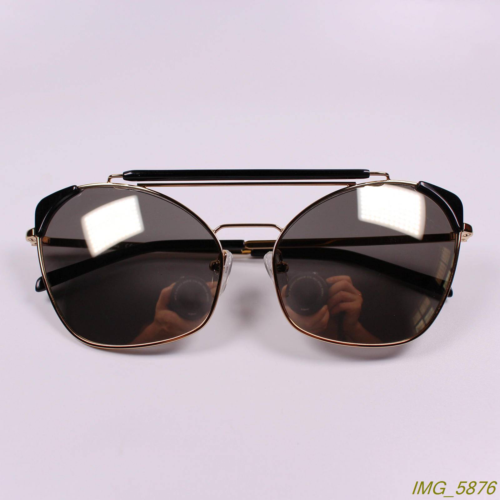 Specialty Personalized ultra -light metallic double beam cat eye sunglasses, fashion retro men's and women's trendy sunglasses multi -color