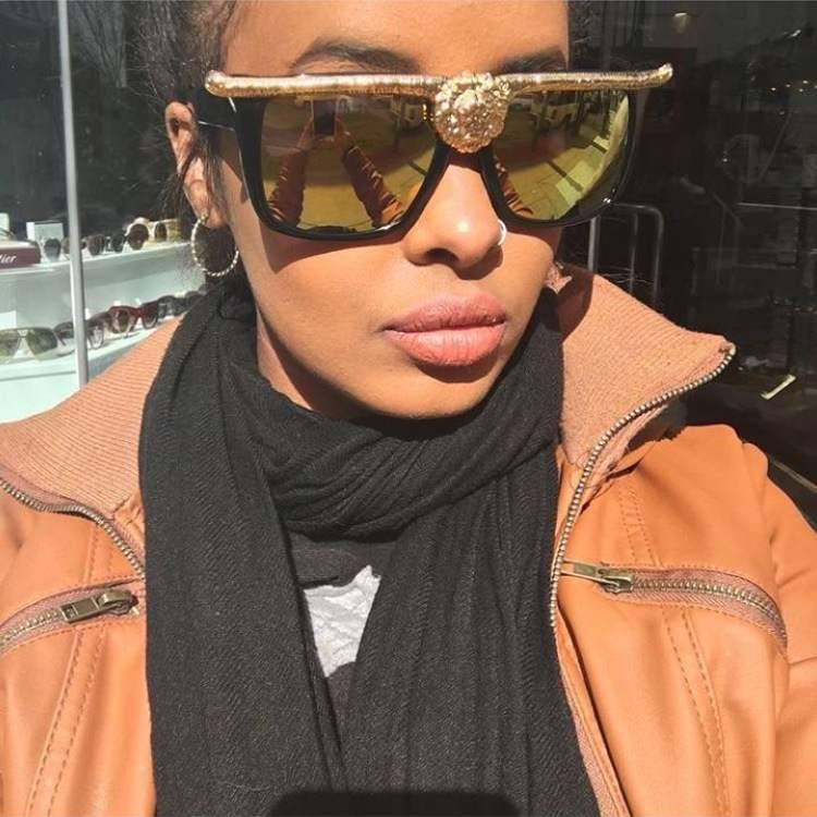96876 European and American sunglasses ladies wild lion head queen style big frame sunglasses