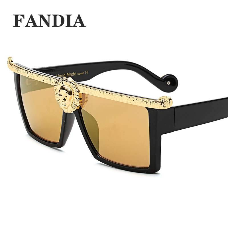 96876 European and American sunglasses ladies wild lion head queen style big frame sunglasses