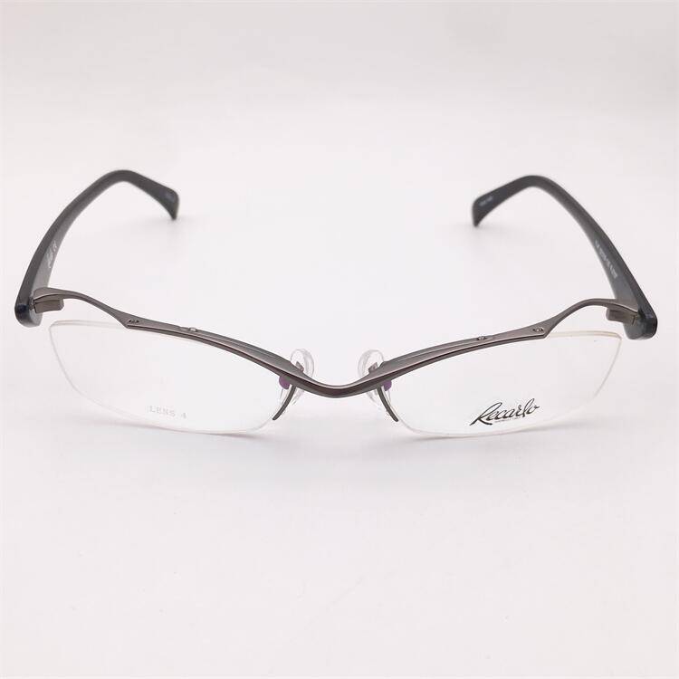 Super personalized original single gun color ultra -light pure titanium half -frame alien frame board material lens business temperament glasses rack