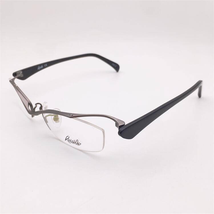 Super personalized original single gun color ultra -light pure titanium half -frame alien frame board material lens business temperament glasses rack