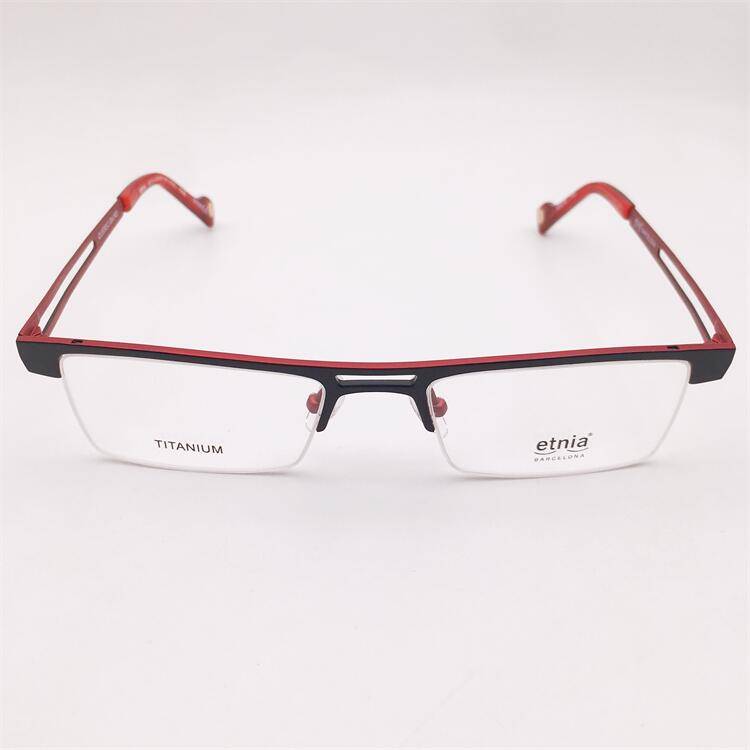 Shenzhen Lonely Original Single Black -red two -color electroplating ultra -light pure titanium business temperament half -frame glasses shelf female