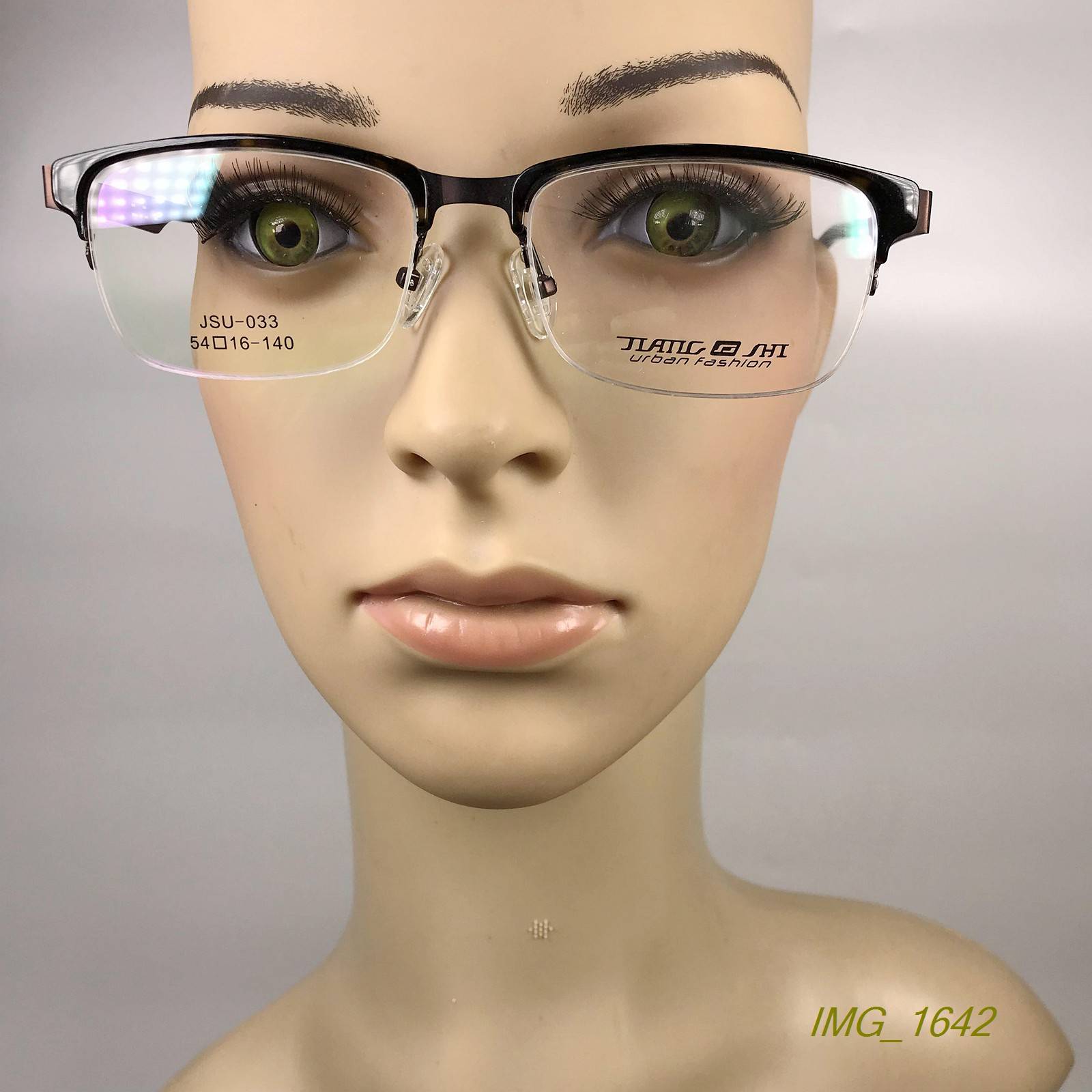 Original single business counter metal plus sheopia glasses frame eyebrow mirror semi -frame men's and women's color 033