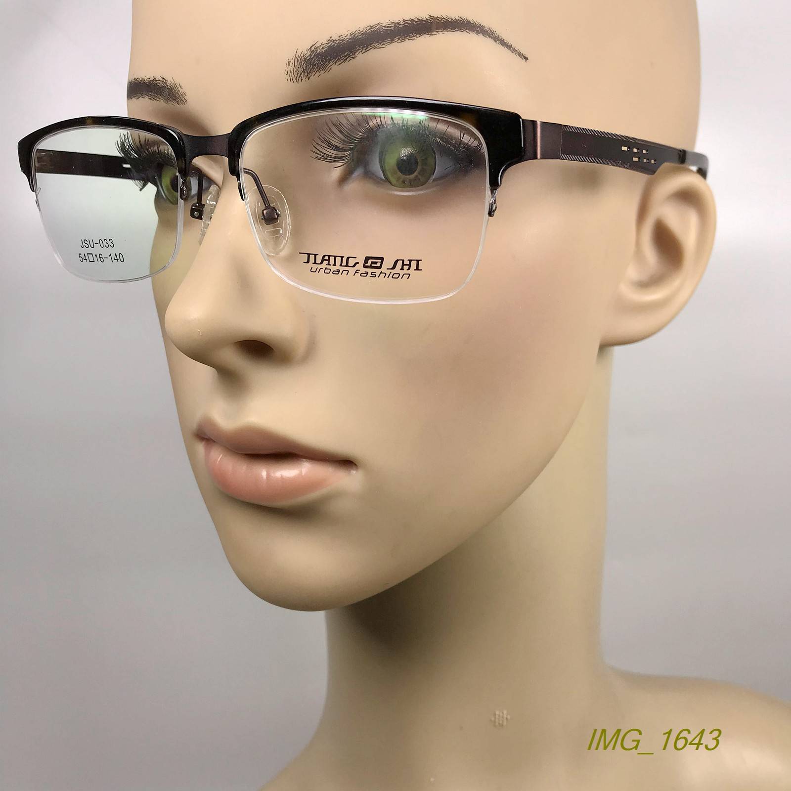 Original single business counter metal plus sheopia glasses frame eyebrow mirror semi -frame men's and women's color 033