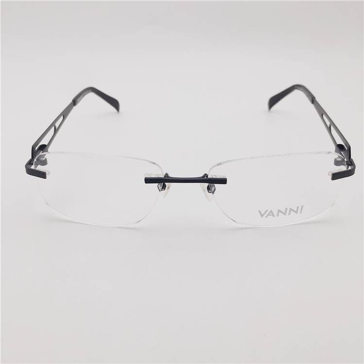 Orphan Shenzhen original single black titanium business temperament, frameless hollow carved mirror lens glasses rack men and women