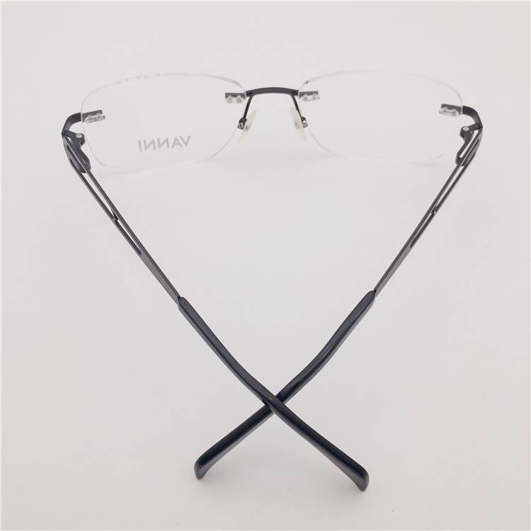 Orphan Shenzhen original single black titanium business temperament, frameless hollow carved mirror lens glasses rack men and women