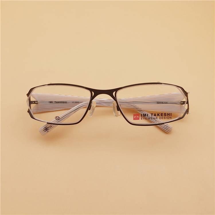 Collection order Titanium black frame plate, red legs, alien frame thick leg personality retro myopia glasses rack men and women