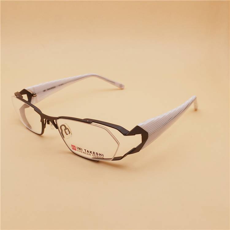 Collection order Titanium black frame plate, red legs, alien frame thick leg personality retro myopia glasses rack men and women
