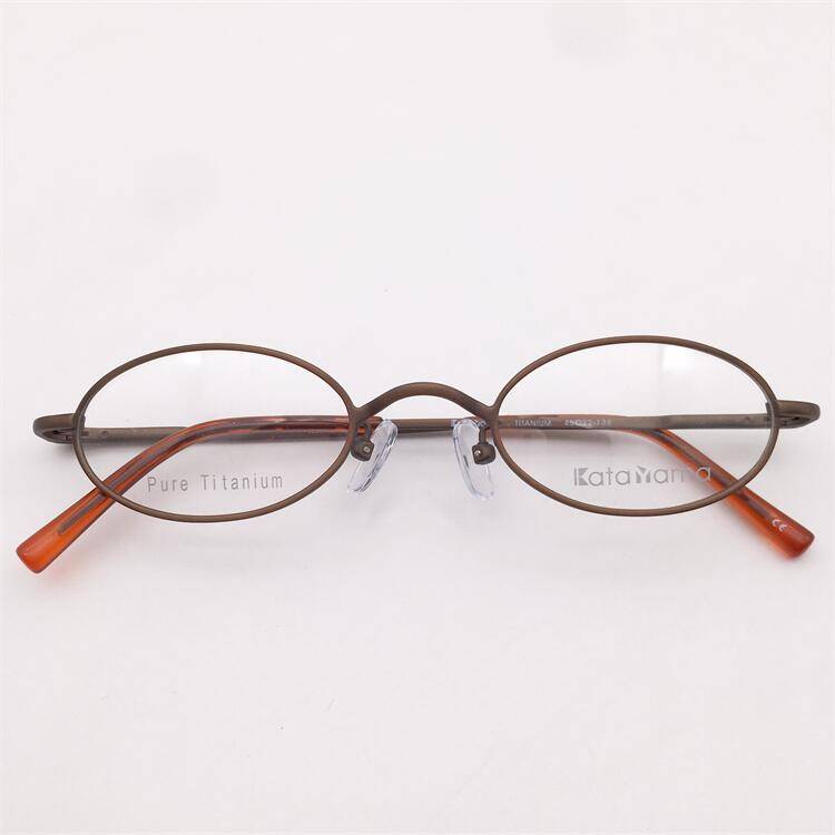 Export -end single German order ultra -light pure titanium red coffee green full -frame small round frame literary retro glasses frame men and women