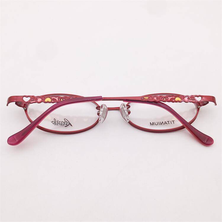 Treasure orphan original single ultra -light pure titanium red full -frame small round frame hollow decorative mirror leg glasses shelf female