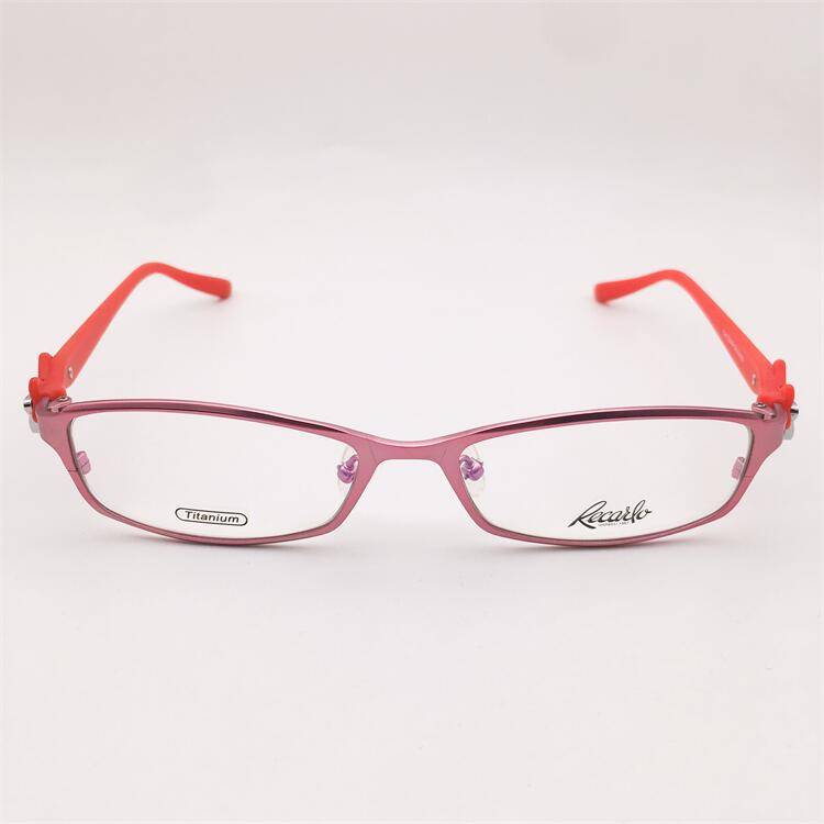 Shenzhen original single pink ultra -light pure titanium full -frame butterfly frame TR90 anti -allergic mirror leg temperament glasses shelf female