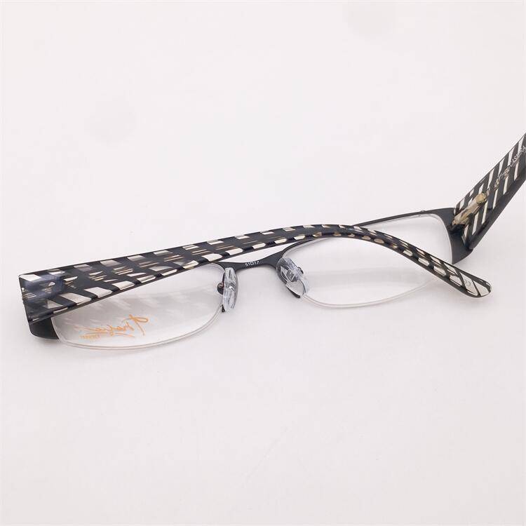 Shenzhen original single black alloy business temperament semi -frame plate plate anti -allergic mirror legs personalized glasses shelf female