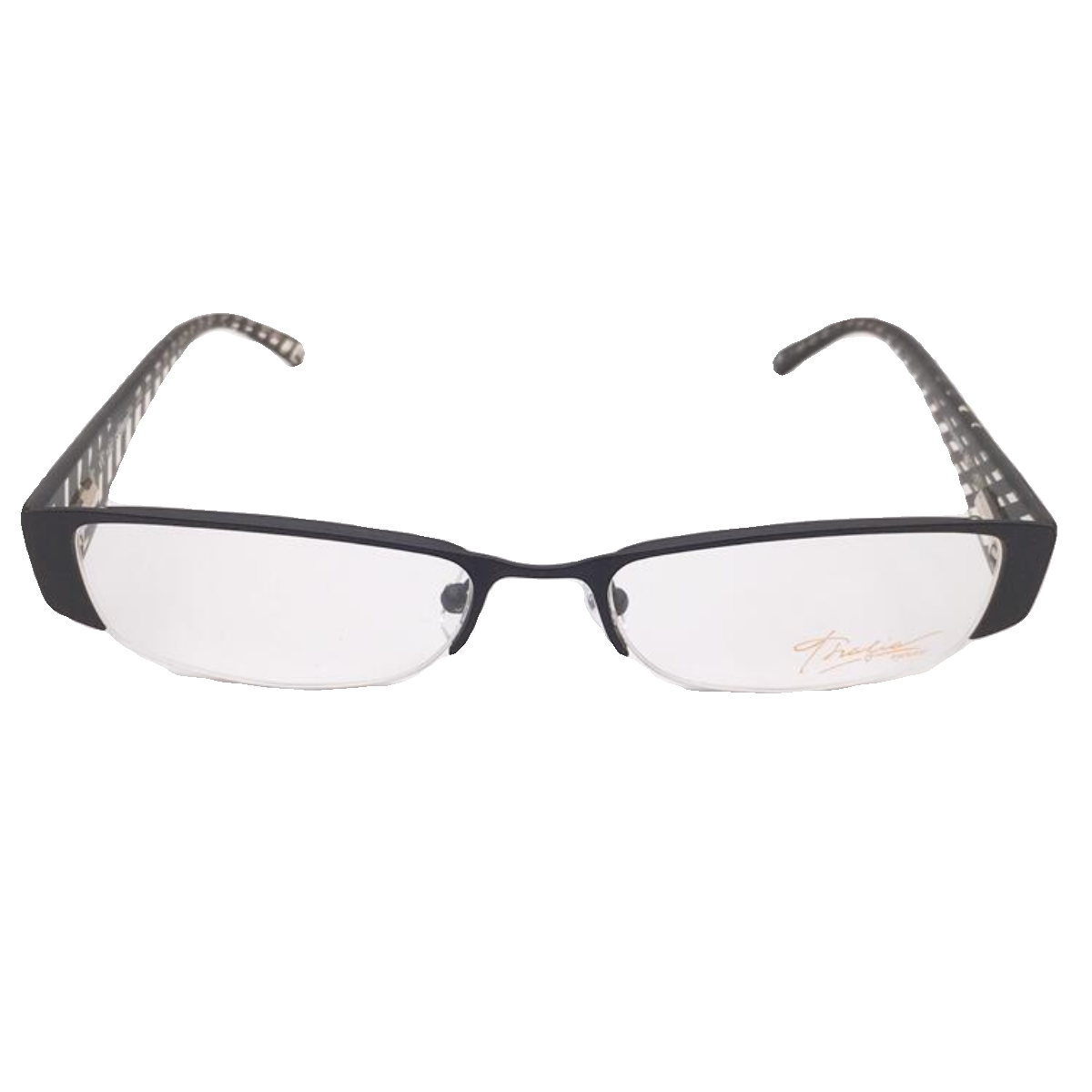 Shenzhen original single black alloy business temperament semi -frame plate plate anti -allergic mirror legs personalized glasses shelf female
