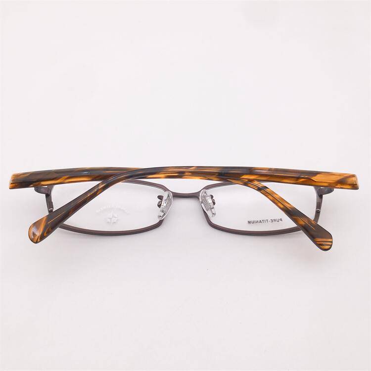 Treasured orphan original single coffee color ultra -light pure titanium full -frame all -frame anti -allergic mirror leg literary glasses rack men and women