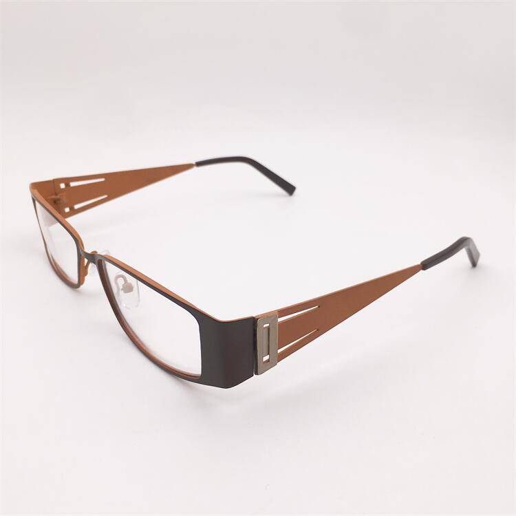Treasured orphan original single coffee color alloy full -frame butterfly frame hollow carved mirror leg temperament glasses shelf female
