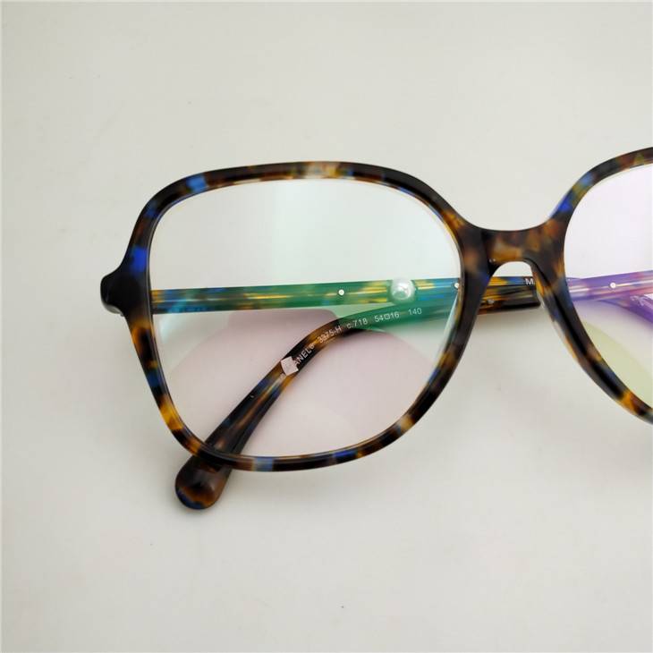Light luxury plate square large frame retro floral glasses rack optical glasses frame myopia frame glasses inlaid pearl