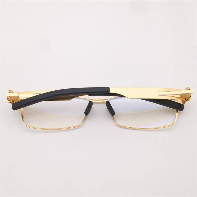 Treasure orphan original single gold full -frame German steel sheet's whole body no screw business temperament glasses rack men and women