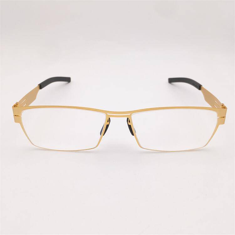 Treasure orphan original single gold full -frame German steel sheet's whole body no screw business temperament glasses rack men and women